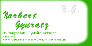 norbert gyuratz business card